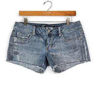 American Eagle Shorts Womens 6 Blue Sparkly Bedazzled Booty Short Hot Pants